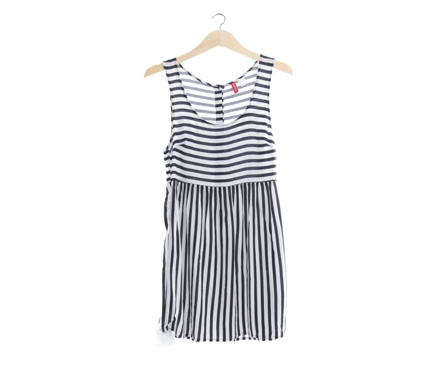 H&M White & Black Striped Mini Dress