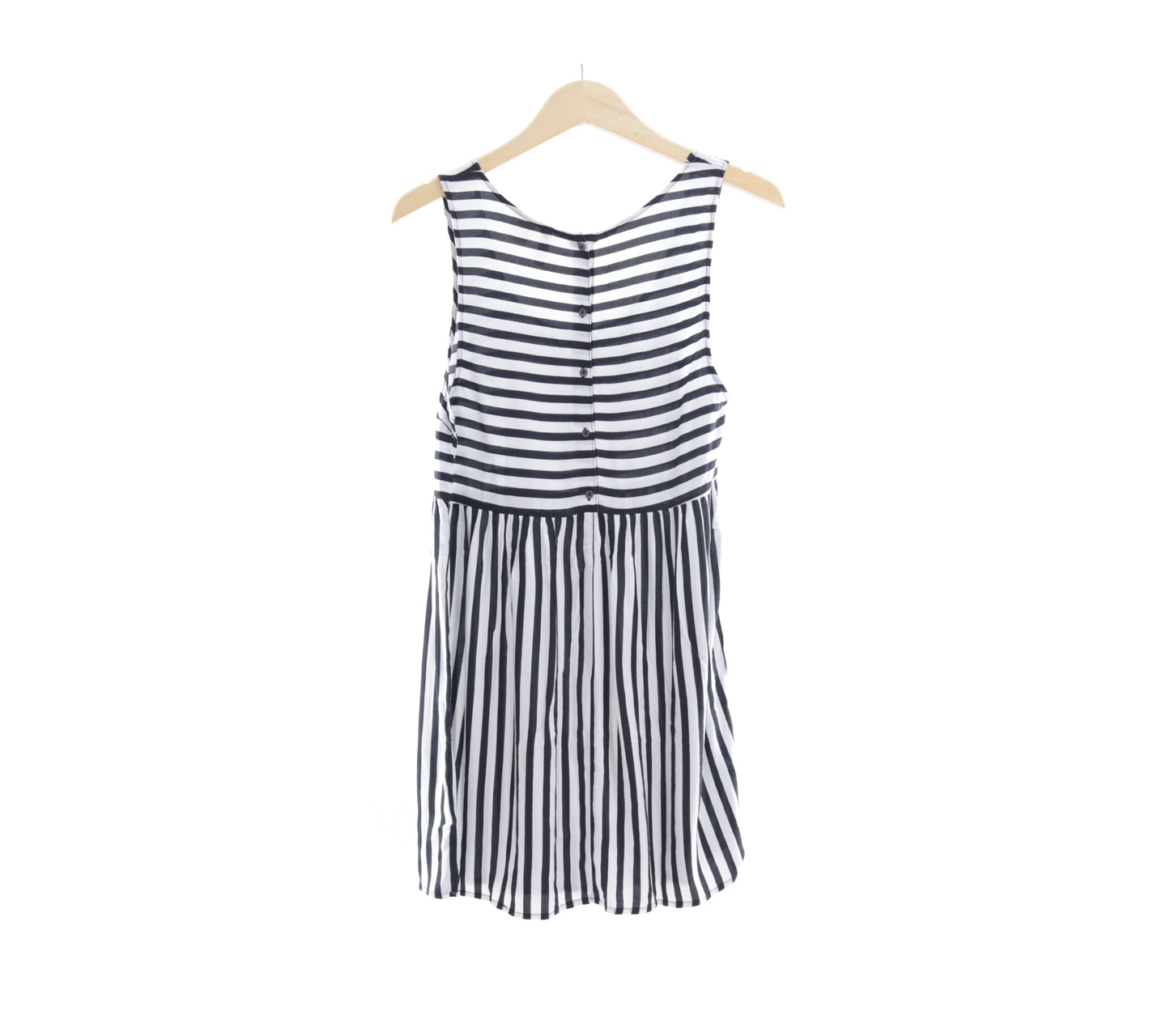 H&M White & Black Striped Mini Dress