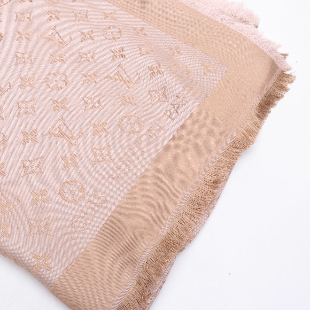 Louis Vuitton Monogram Denim Shawl Beige Rose