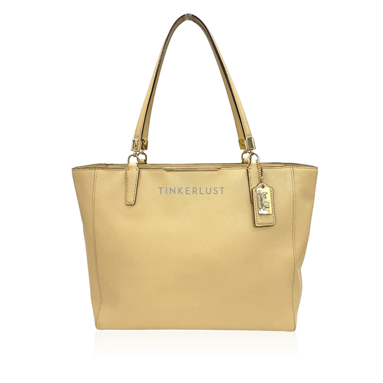 Coach Madison East West Beige Leather Tote Bag