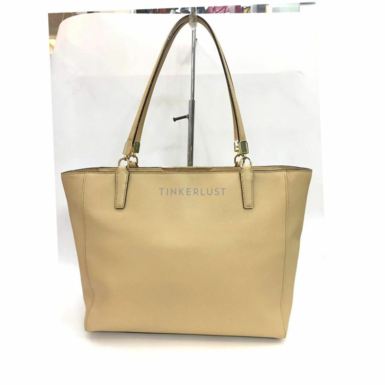 Coach Madison East West Beige Leather Tote Bag