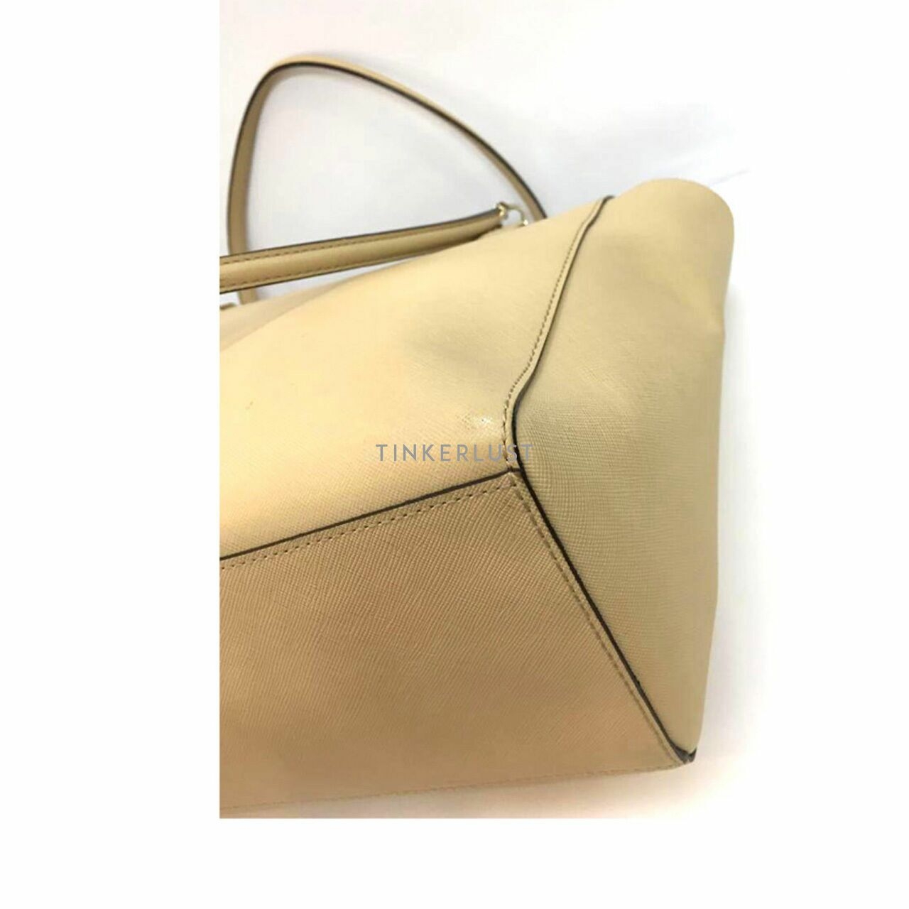 Coach Madison East West Beige Leather Tote Bag