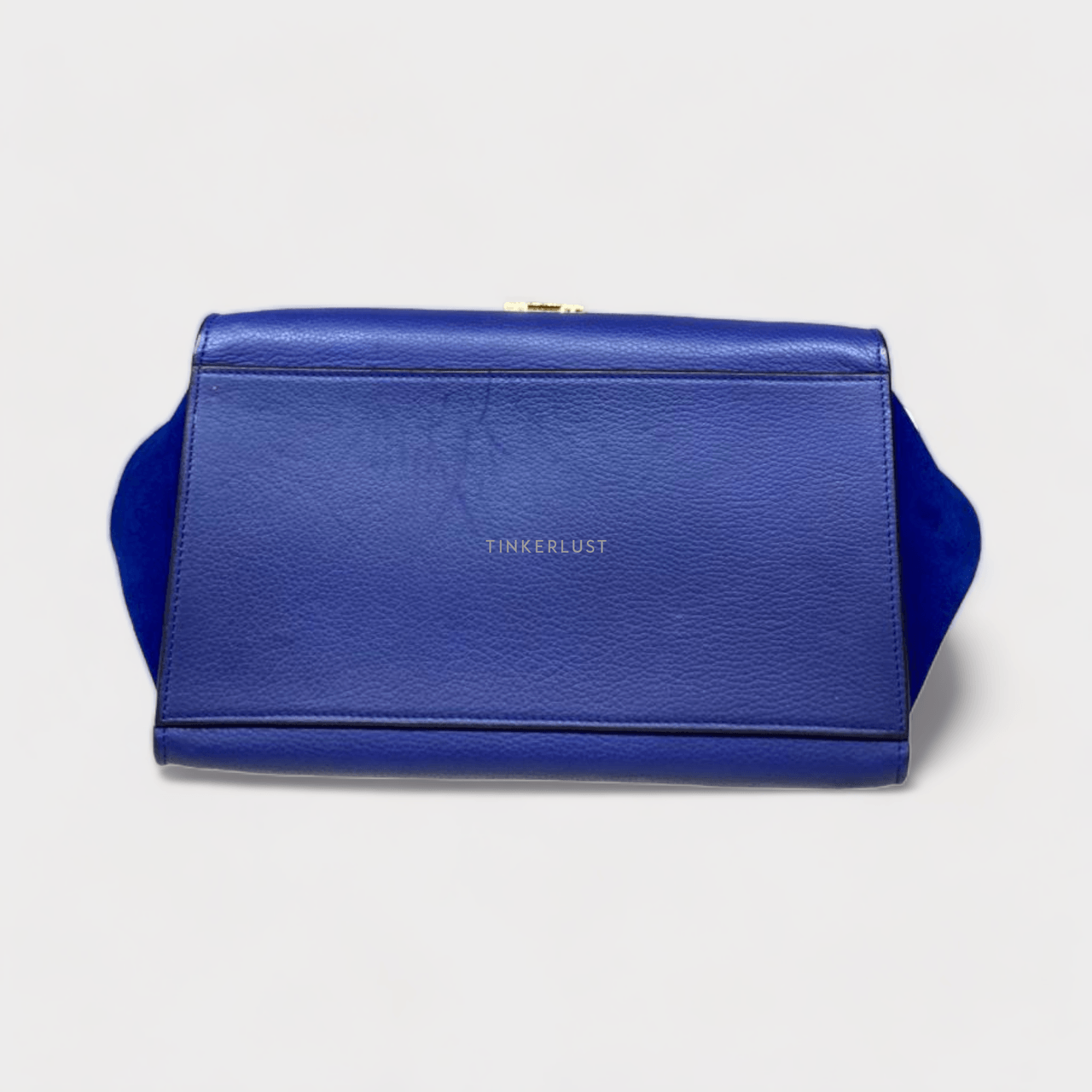 Celine Trapeze Blue GHW Satchel	