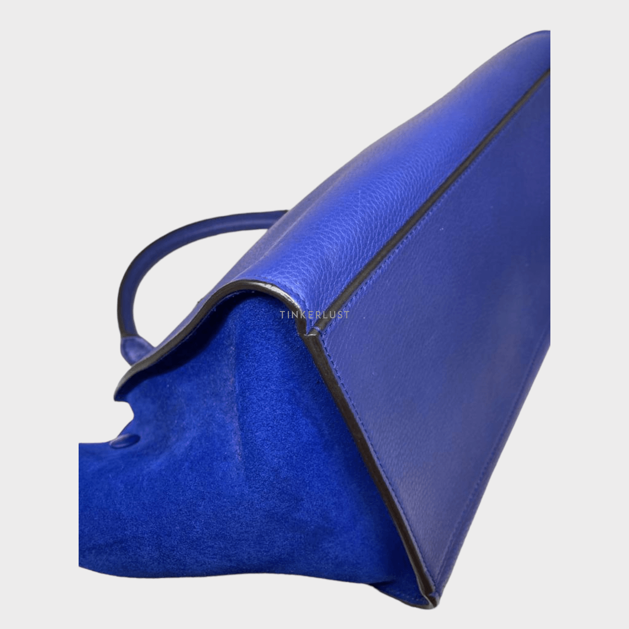 Celine Trapeze Blue GHW Satchel	