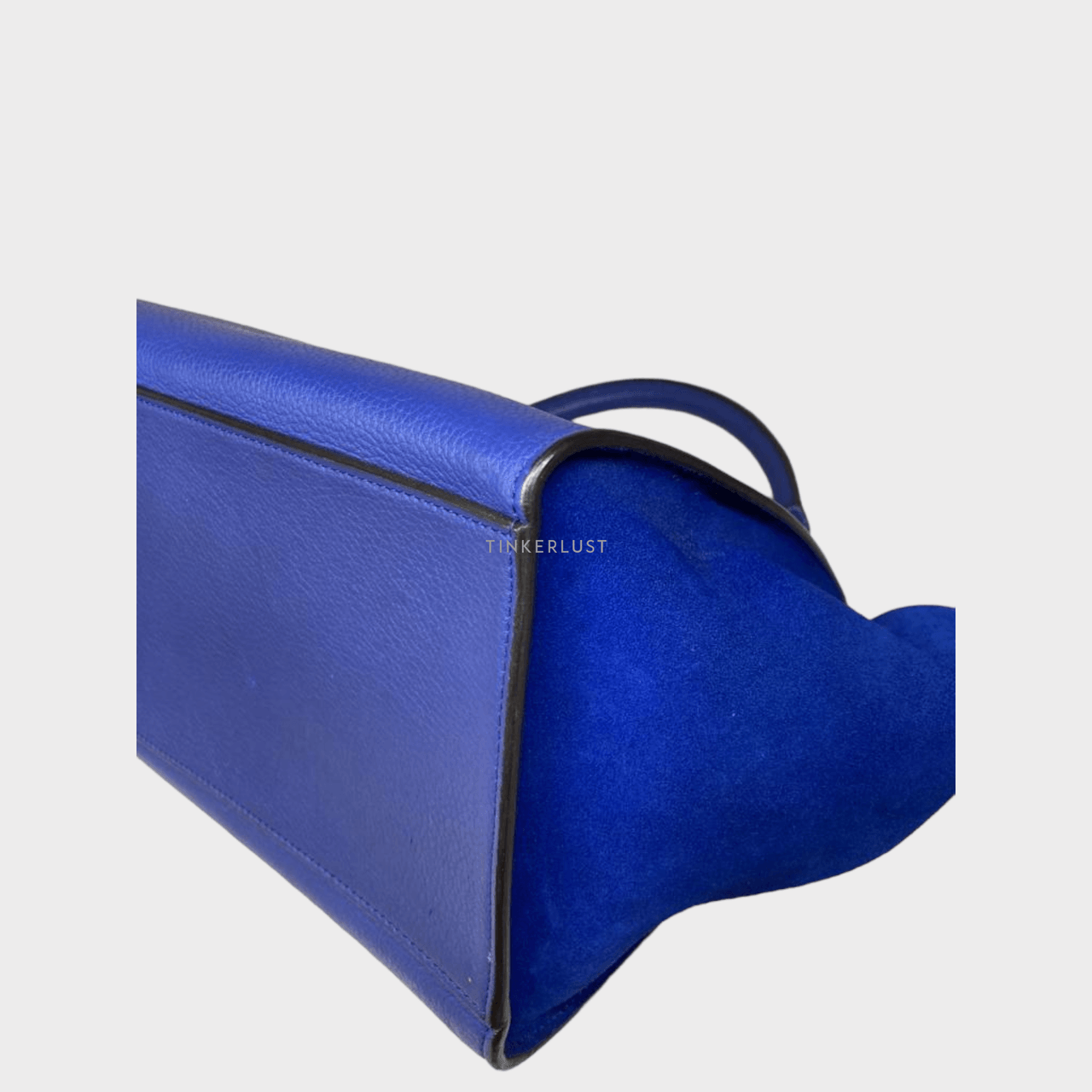 Celine Trapeze Blue GHW Satchel	