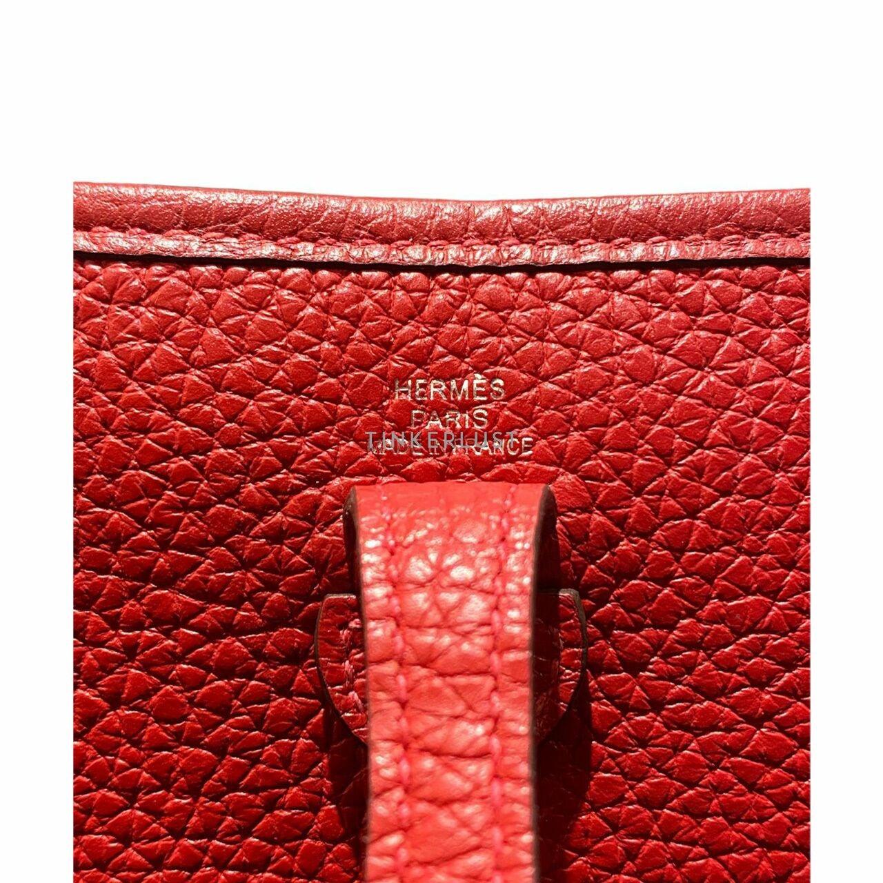 Hermes Mini Evelyne Clemence Sangle Wooly Red Casaque #C 2018 PHW Sling Bag