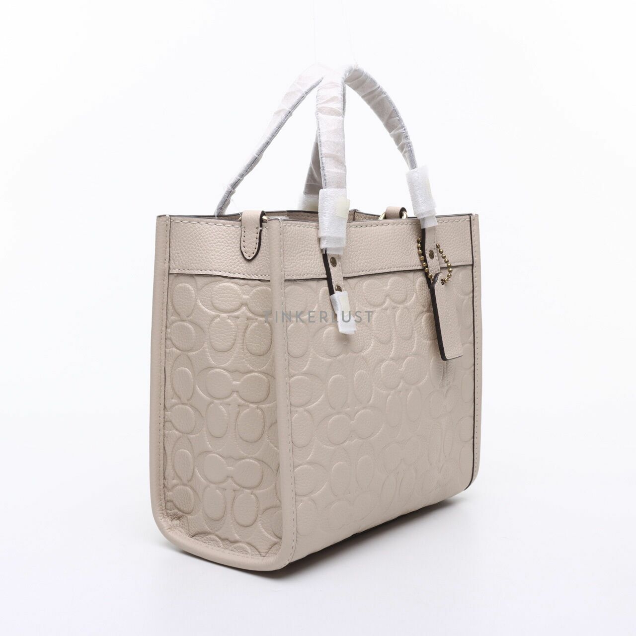 Coach Field 22 Ivory Embossed Satchel