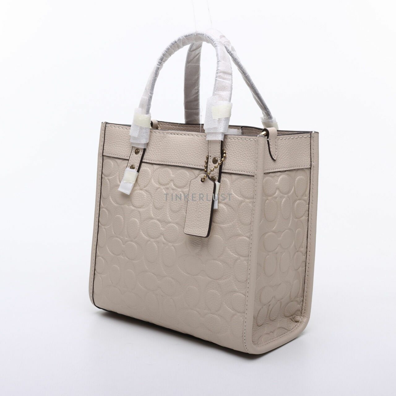 Coach Field 22 Ivory Embossed Satchel