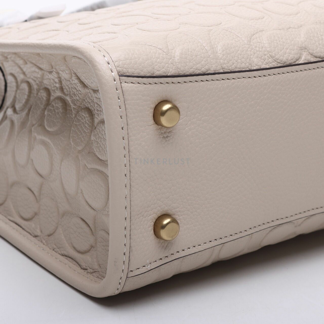 Coach Field 22 Ivory Embossed Satchel