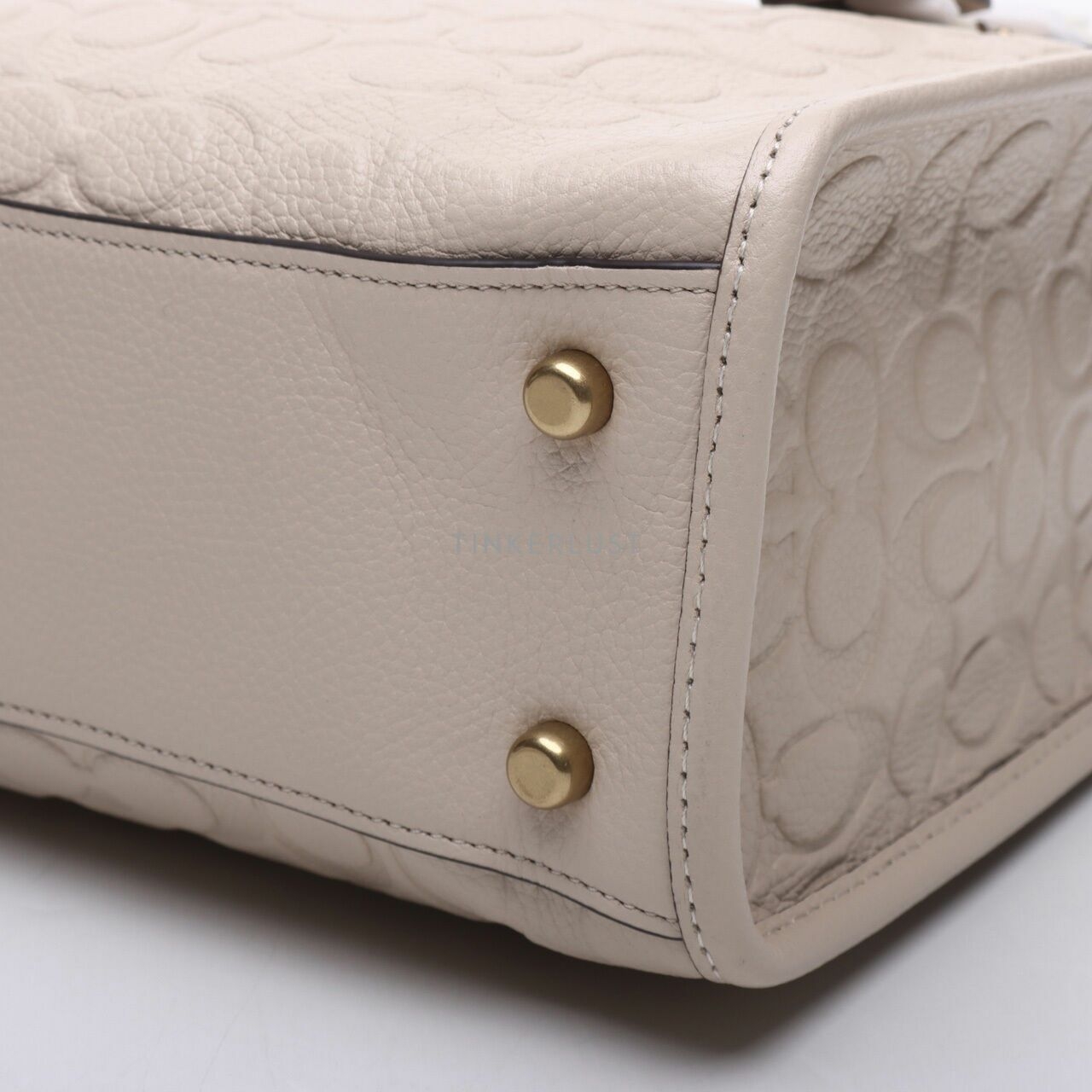 Coach Field 22 Ivory Embossed Satchel