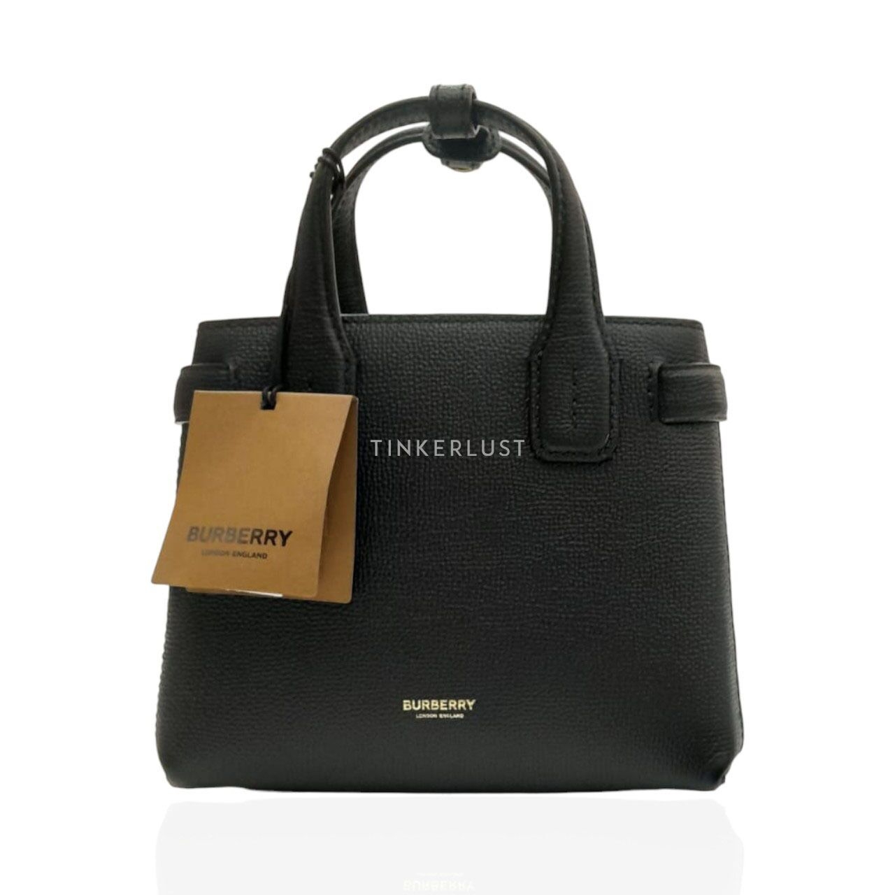 Burberry Baby Banner Black Leather Satchel