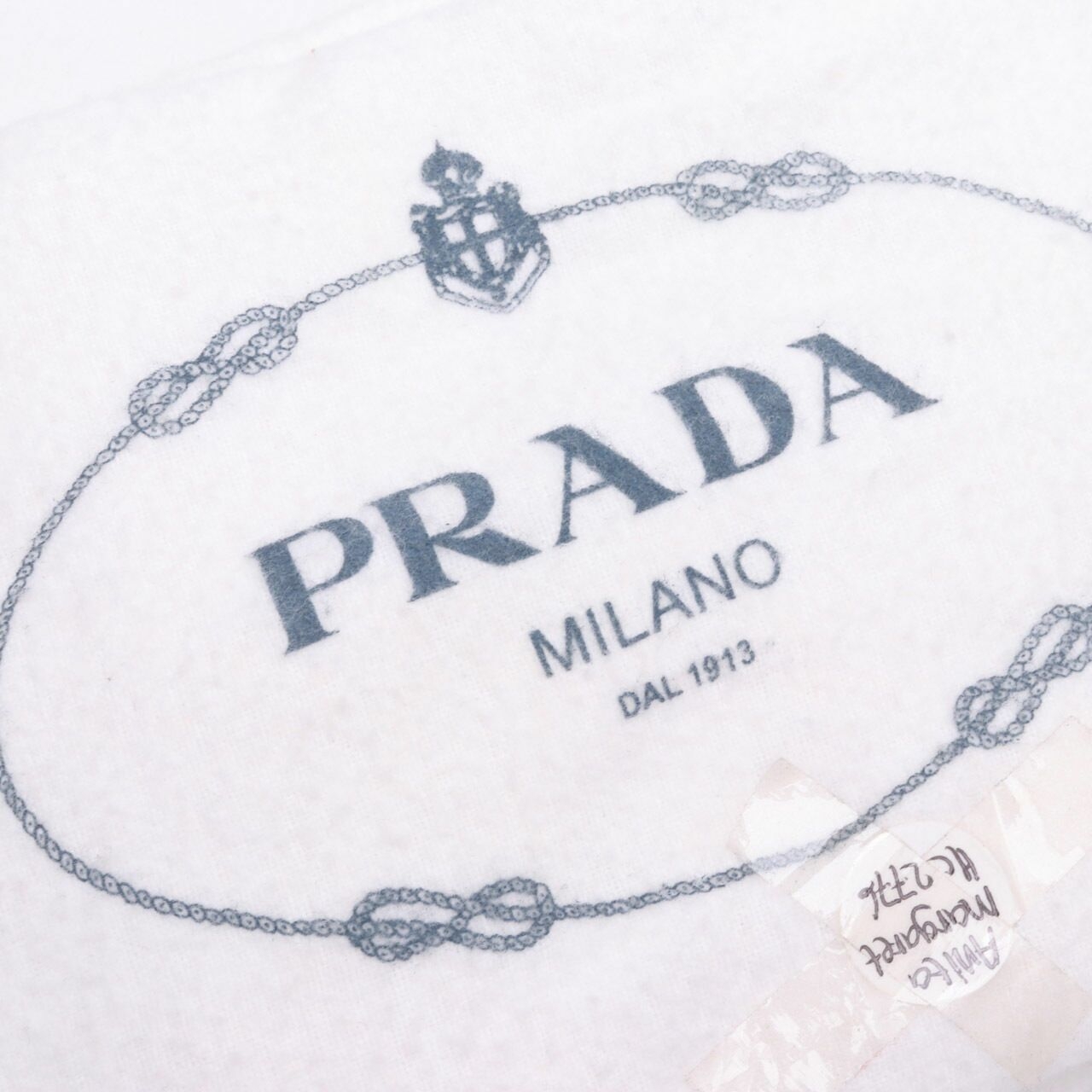 Prada Beige Canvas & Black Saffiano Hand Bag