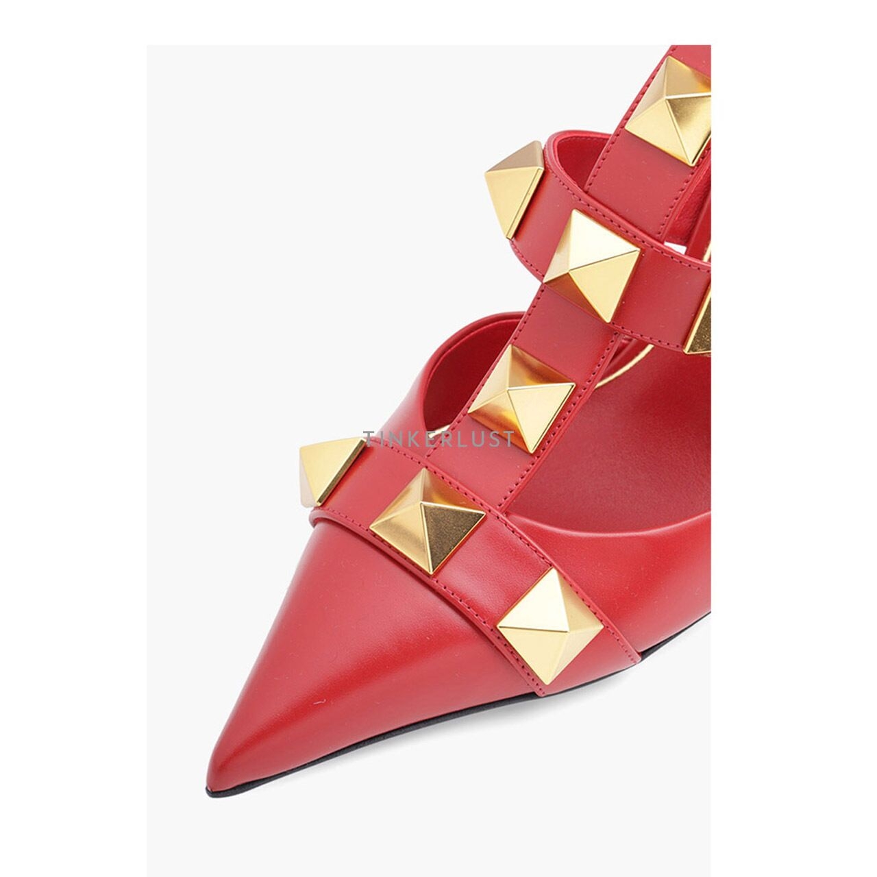 Valentino Garavani Roman Stud Pumps 80mm Calf with Cage in Red Heels