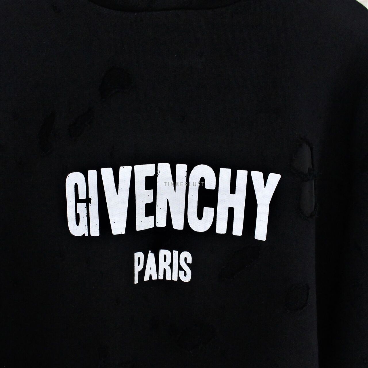 Givenchy Destroyed Hoodie Black Sweater