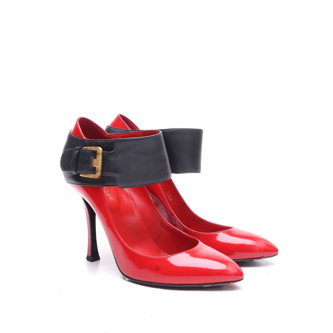 Sergio Rossi Rouge Red Ankle Strap Heels