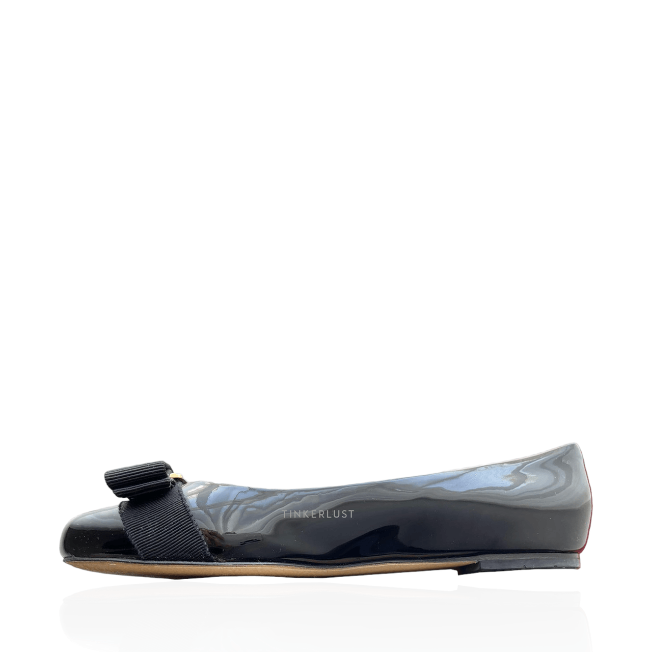 Salvatore Ferragamo Varina Black GHW Flats