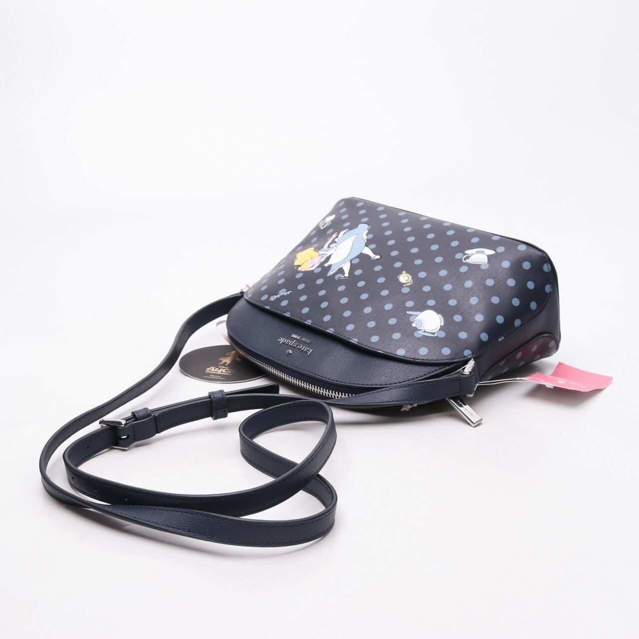 Kate Spade x Disney Alice in Wonderland Polkadot Navy Dome Crossbody Bag