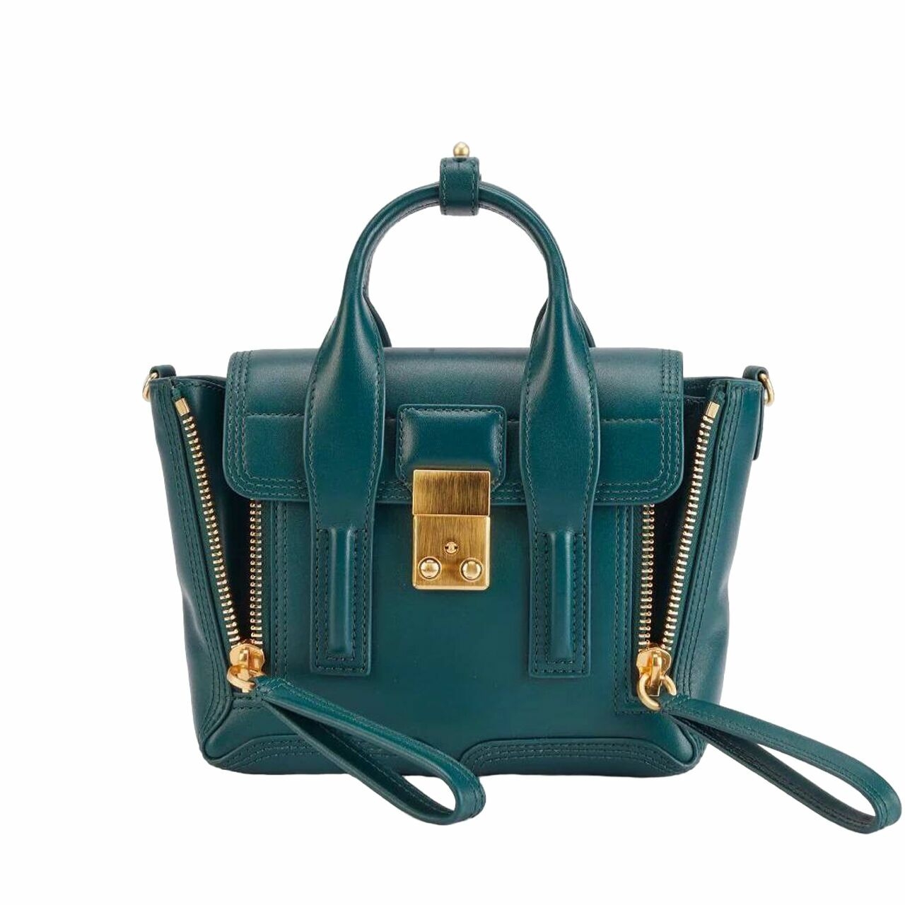 3.1 Phillip Lim Pashli Mini Satchel Bag In Forest Green Calf Leather 	