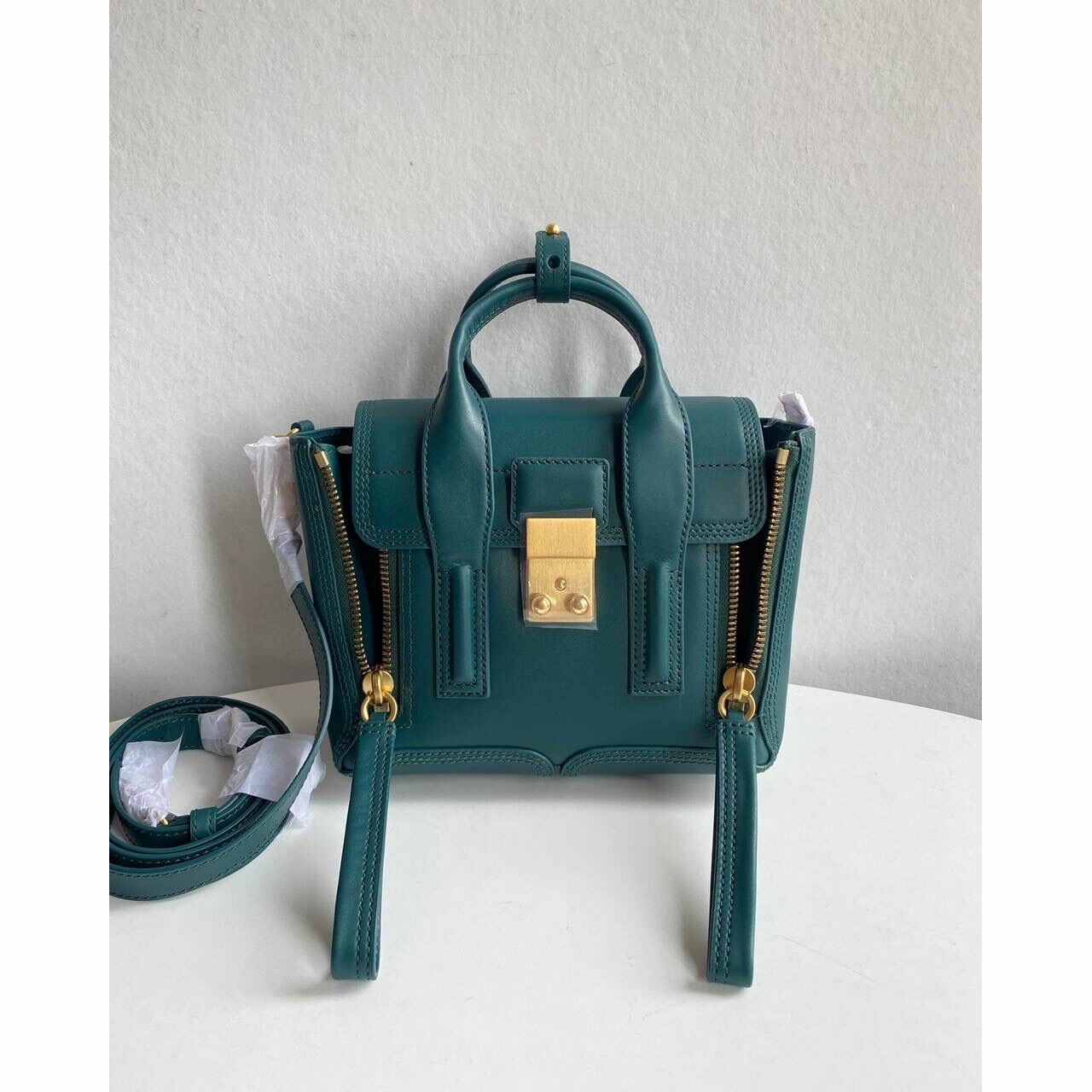 3.1 Phillip Lim Pashli Mini Satchel Bag In Forest Green Calf Leather 	