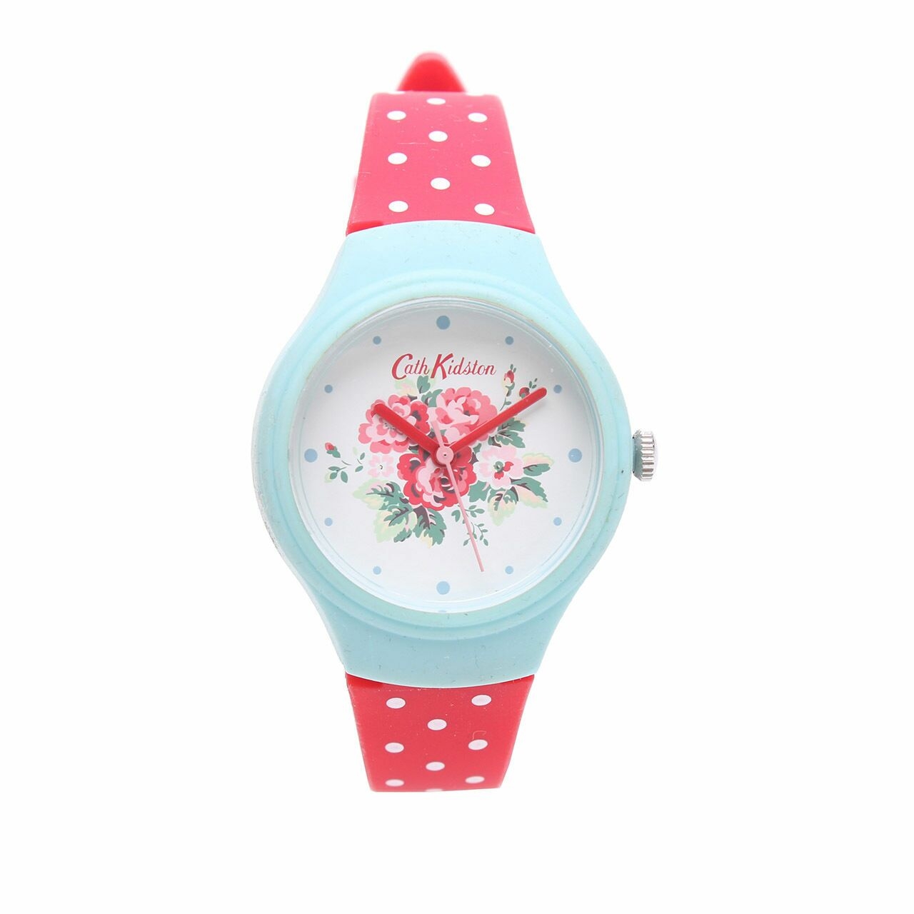 Cath Kidston Spray Flowers Red Polkadot Silicone Strap Watch