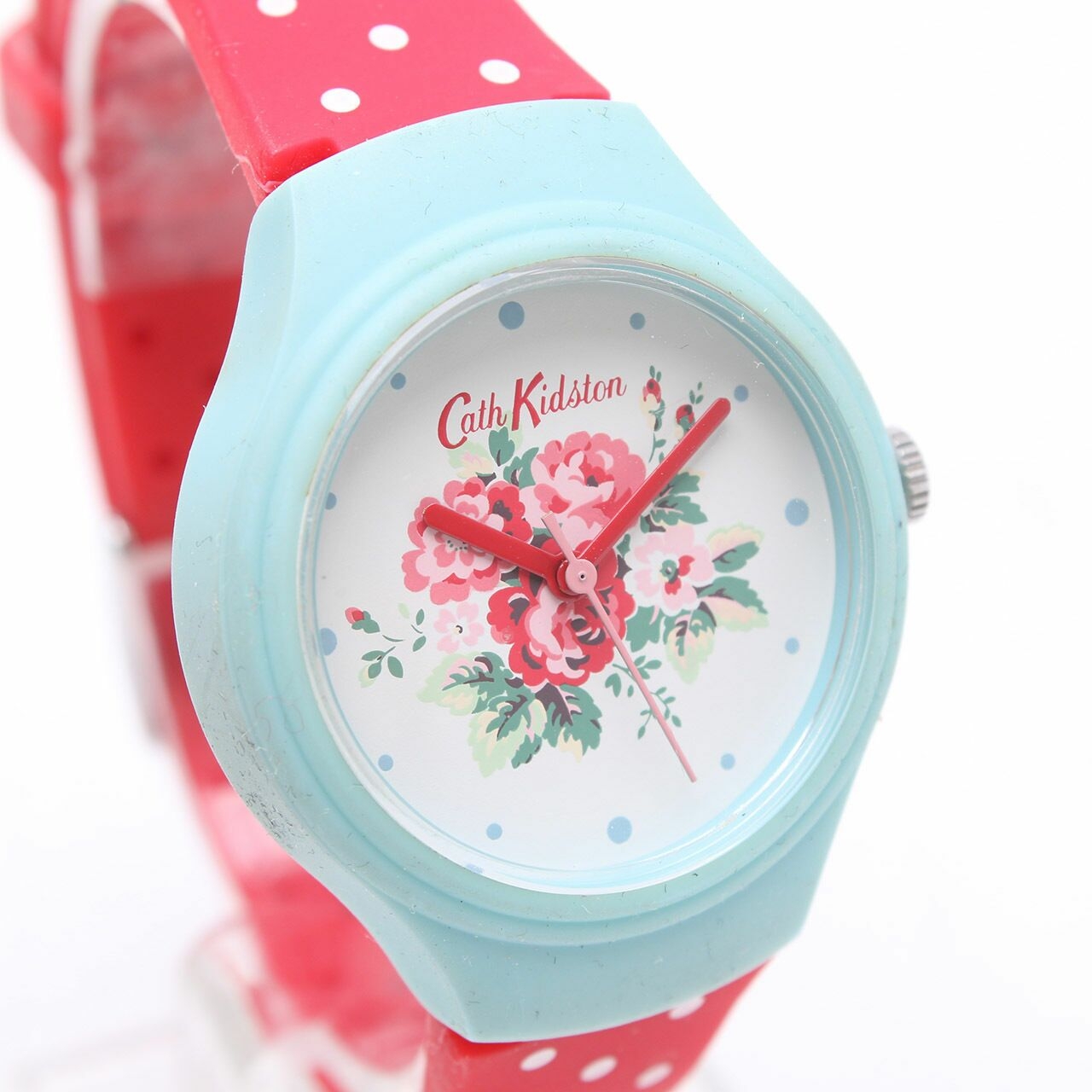 Cath Kidston Spray Flowers Red Polkadot Silicone Strap Watch