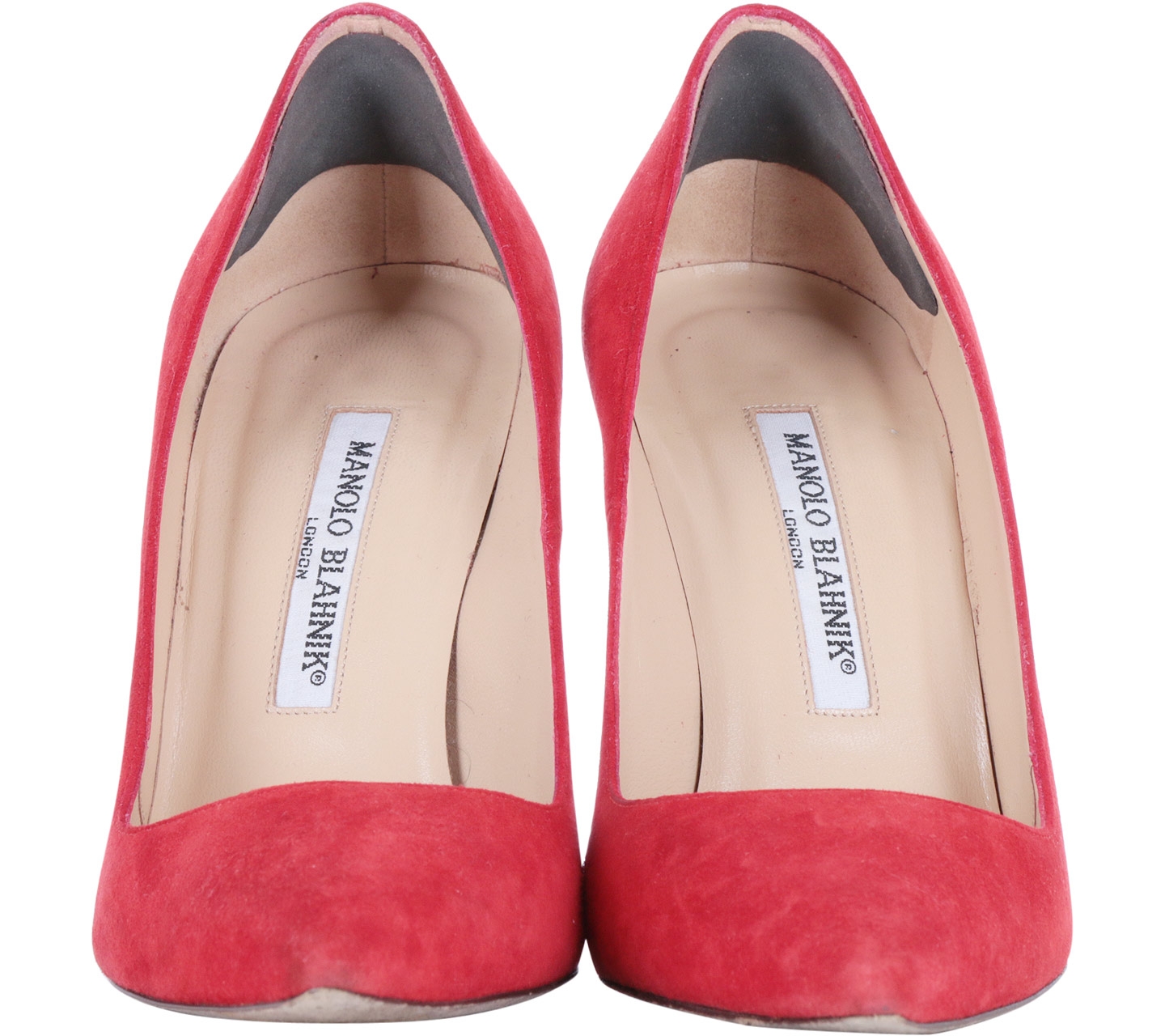 Manolo Blahnik Red Pointy Pump Suede Heels