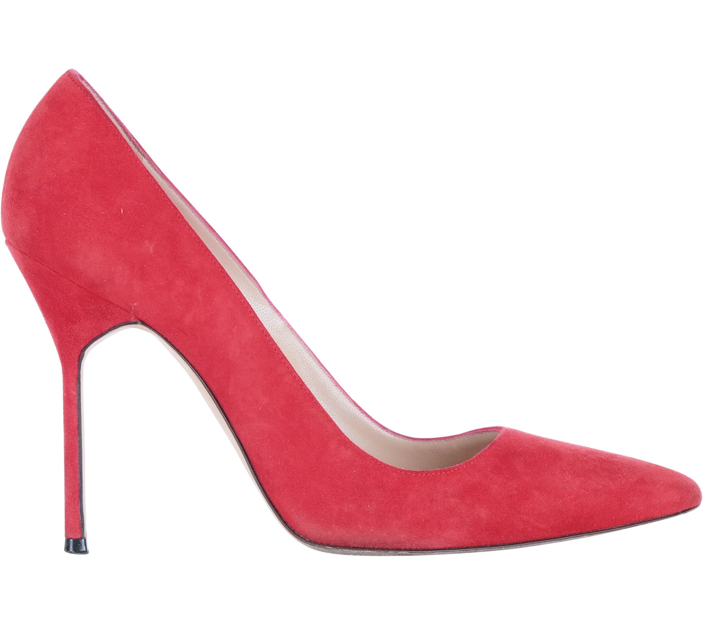 Manolo Blahnik Red Pointy Pump Suede Heels