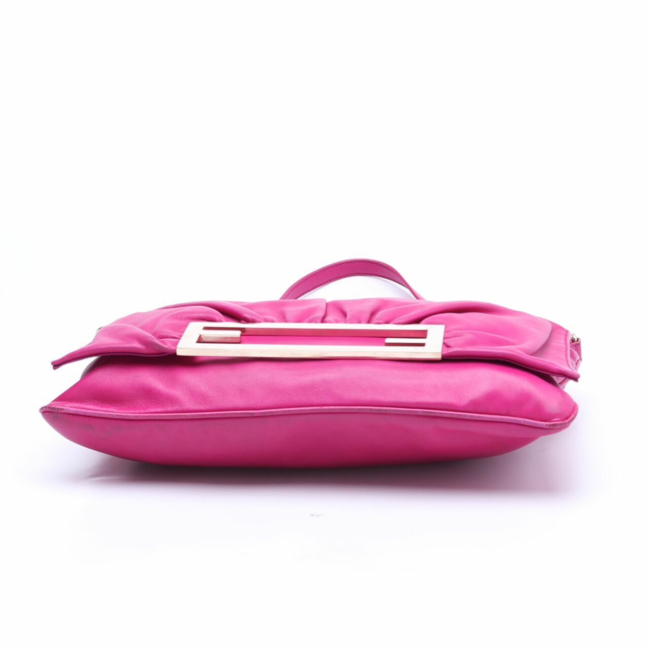 Fendi Zucca Mia Fuschia Leather Flap Shoulder Bag