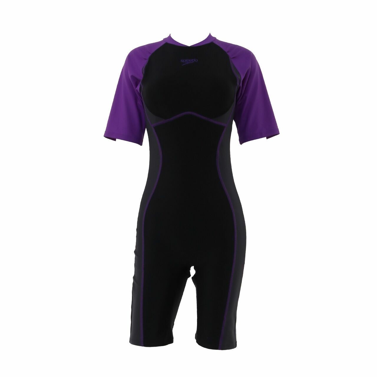 Speedo Black & Purple One Piece