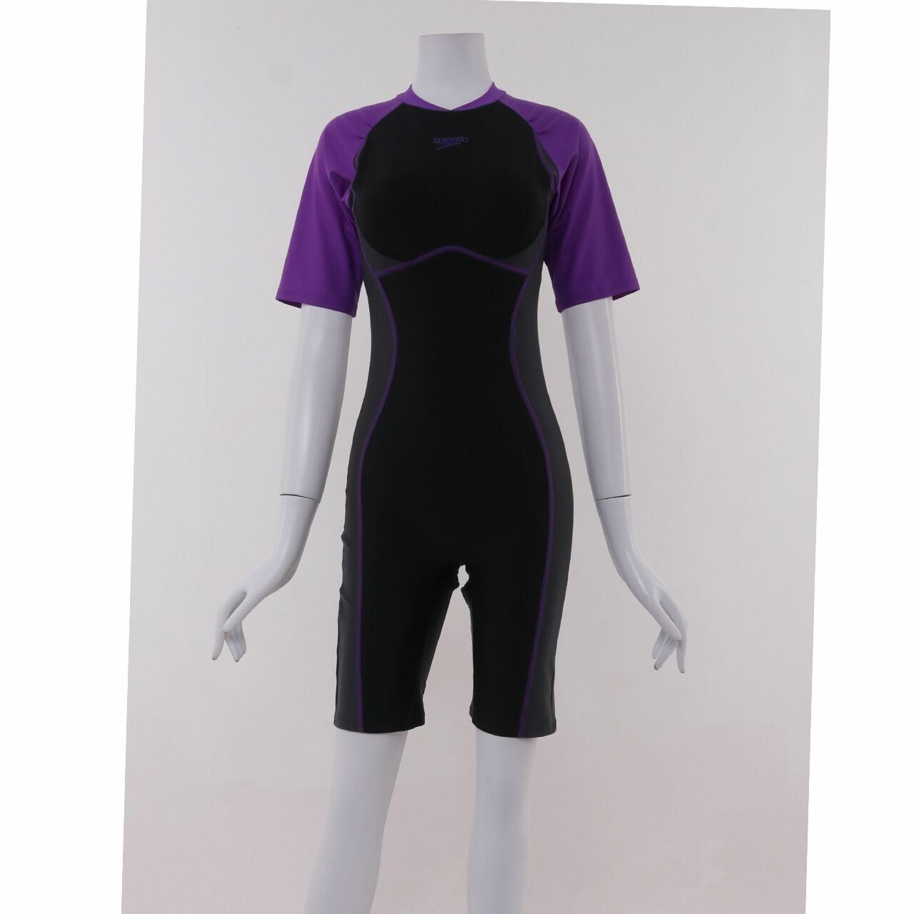 Speedo Black & Purple One Piece