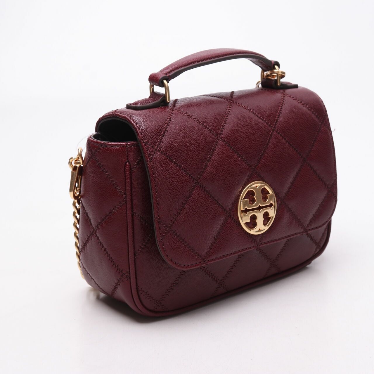 Tory Burch 87861 Willa Mini Top Handle Claret Sling Bag