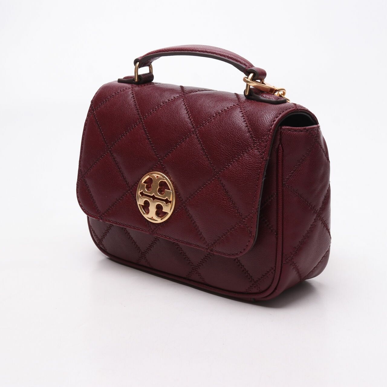 Tory Burch 87861 Willa Mini Top Handle Claret Sling Bag