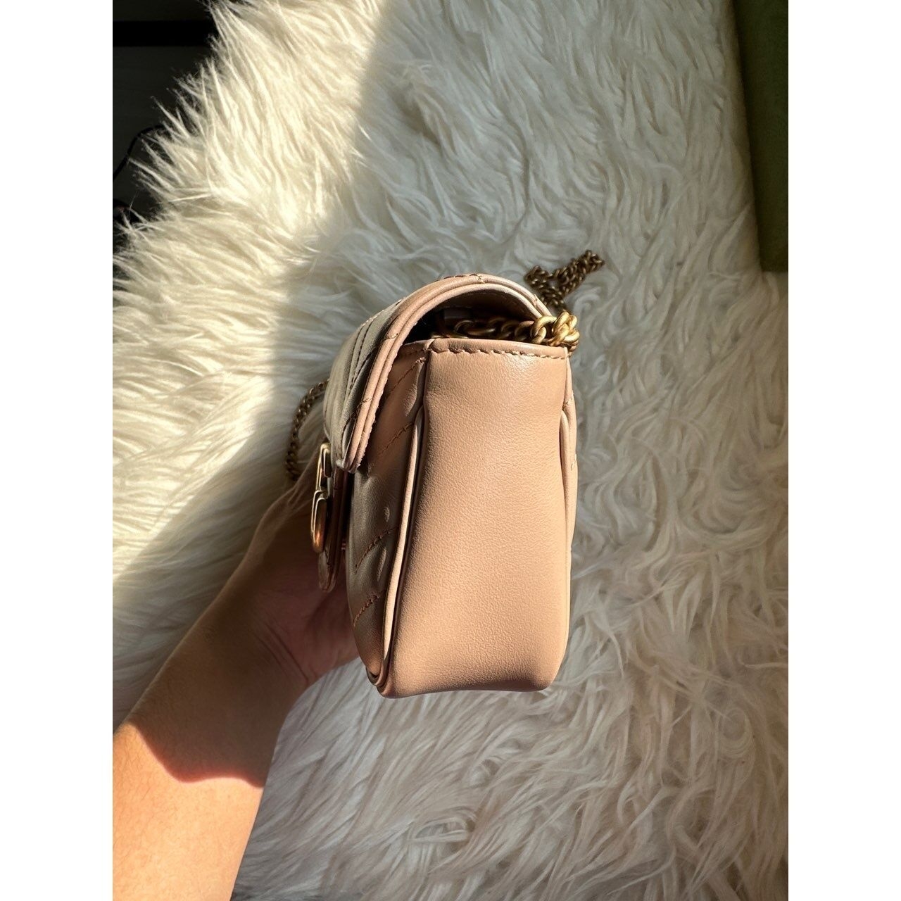 Gucci Marmont Supermini Pink Rose Sling Bag