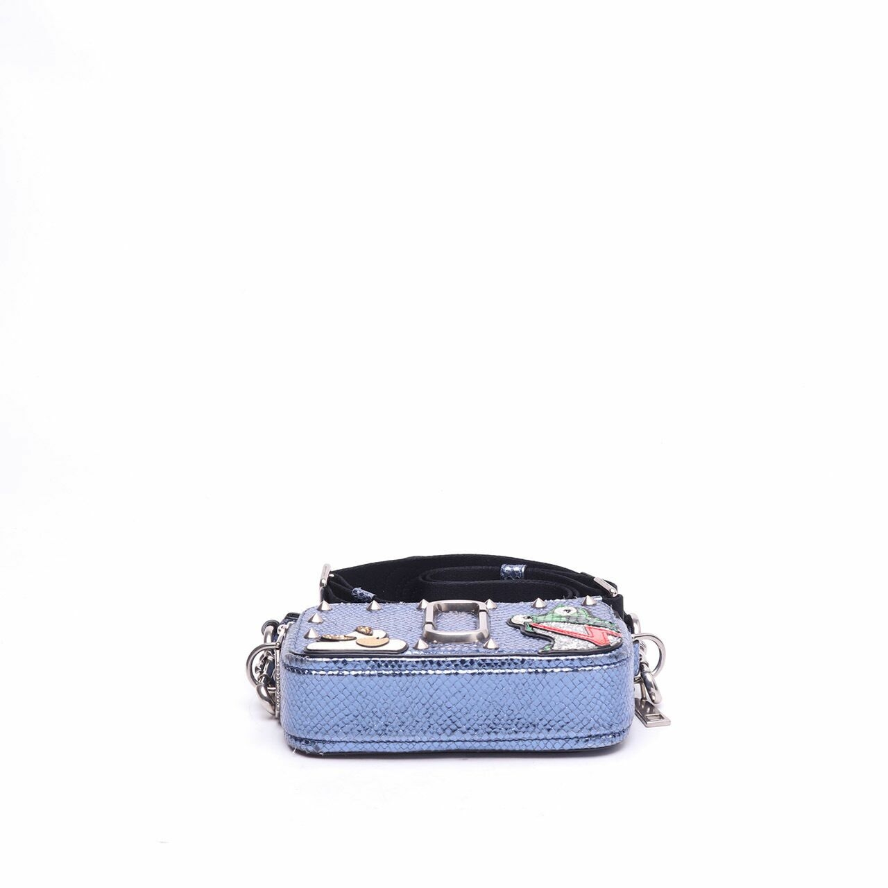 Marc Jacobs Navy lue MetallicLeather Frog Snapshot Camera Sling Bag