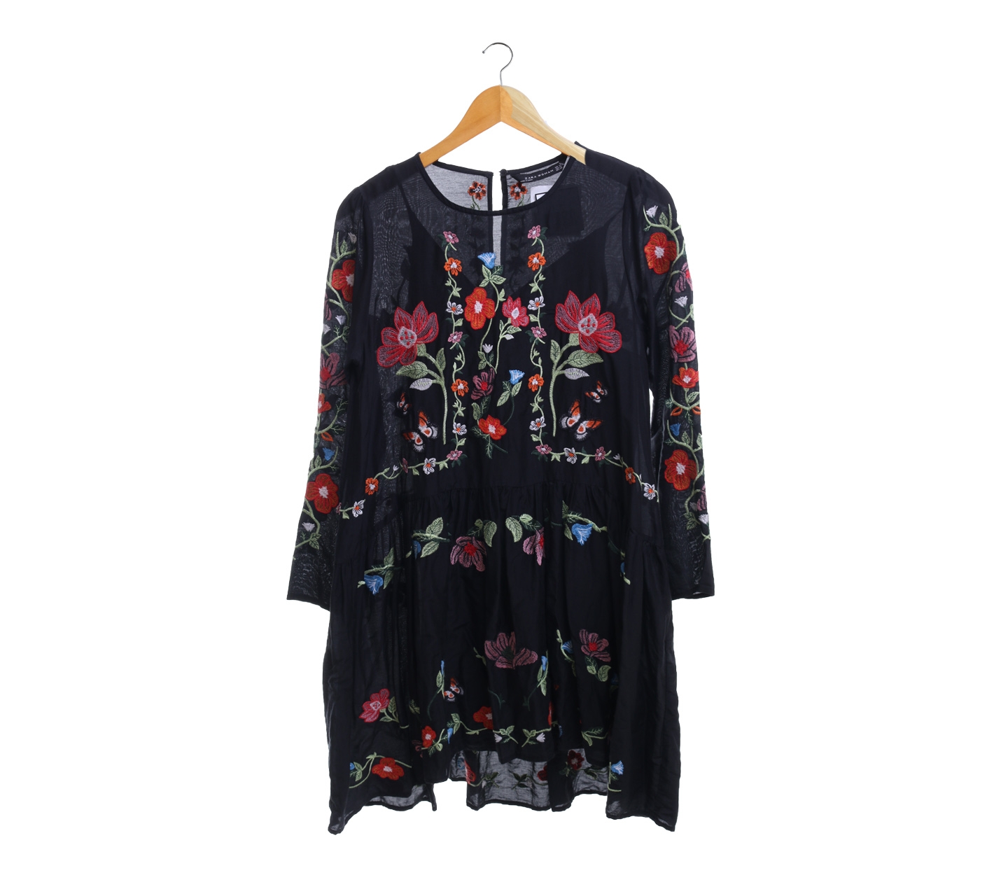 Zara Black Floral Midi Dress