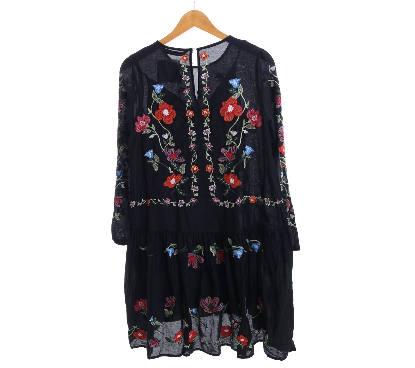 Zara Black Floral Midi Dress