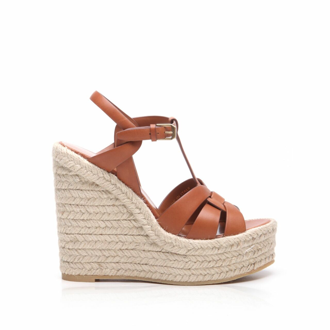 Saint Laurent Tribute Espa Brown Wedges 