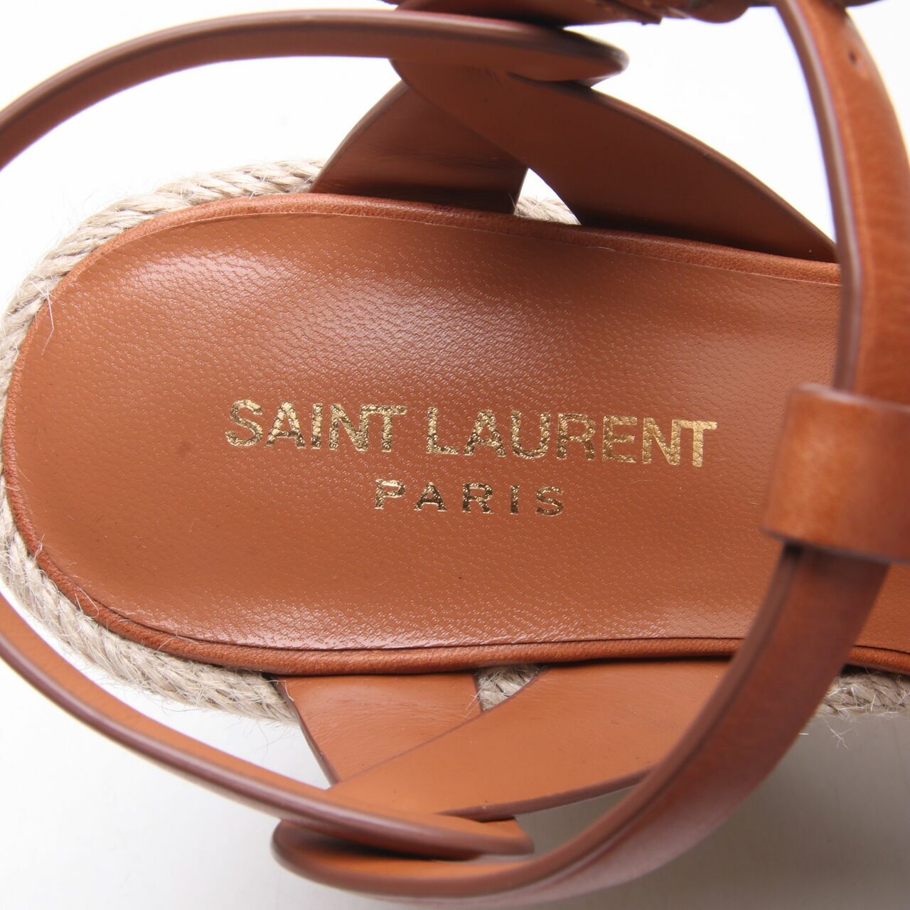 Saint Laurent Tribute Espa Brown Wedges 