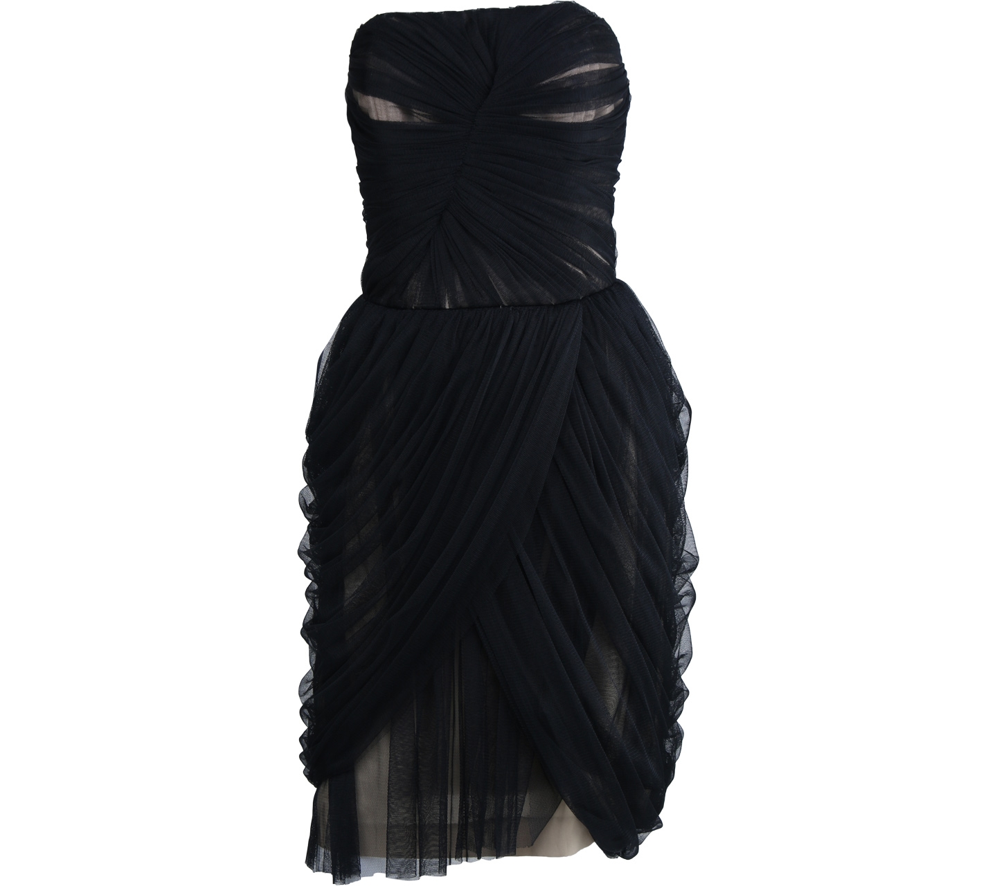 Ciel Black Tulle Tube Mini Dress