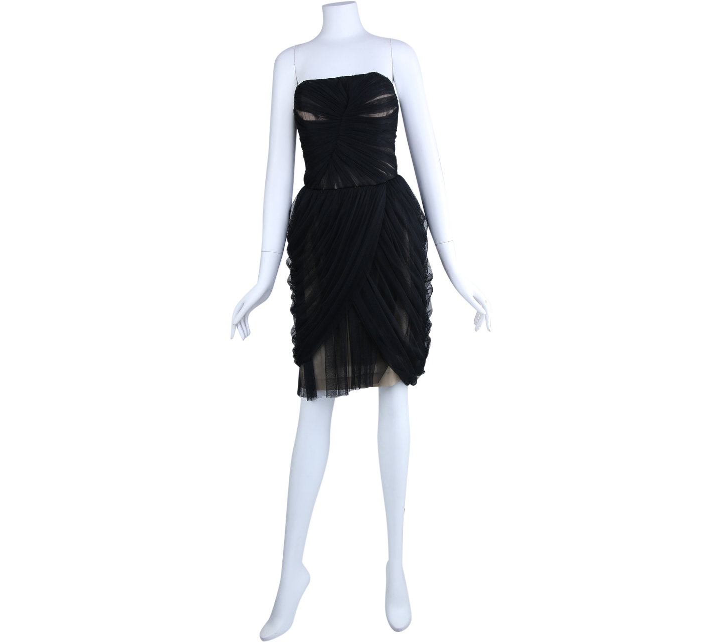 Ciel Black Tulle Tube Mini Dress