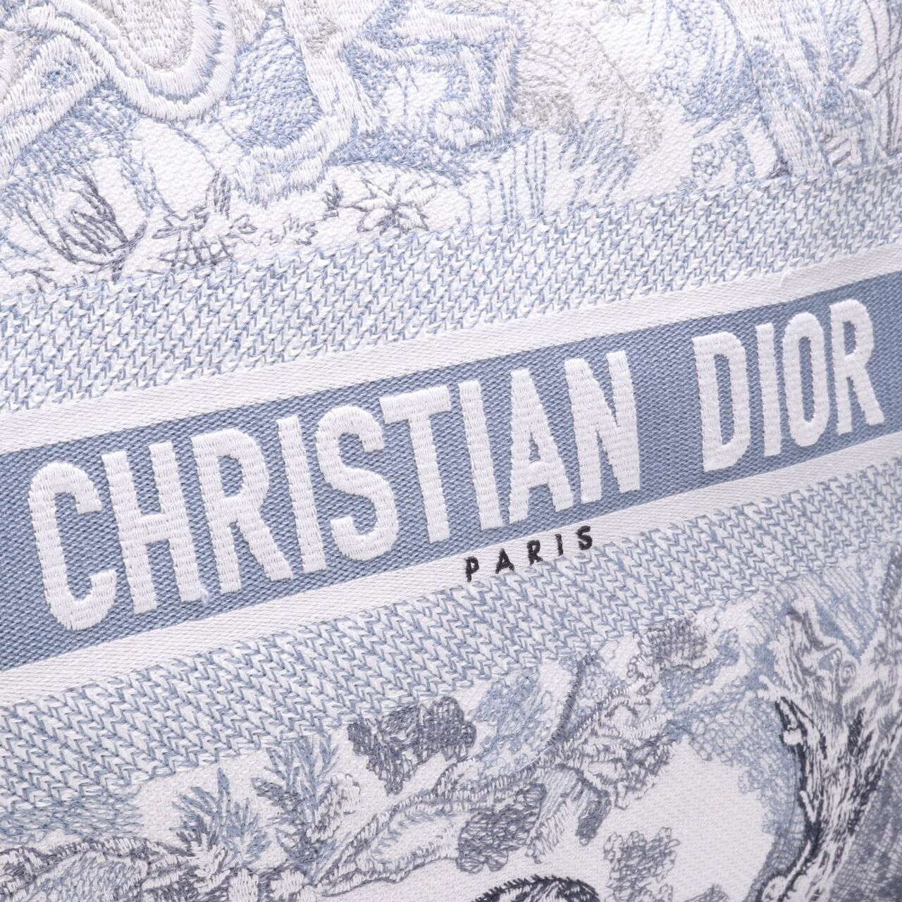 Christian Dior Book Tote Bag Large Dioriviera Toile De Jouy Gray