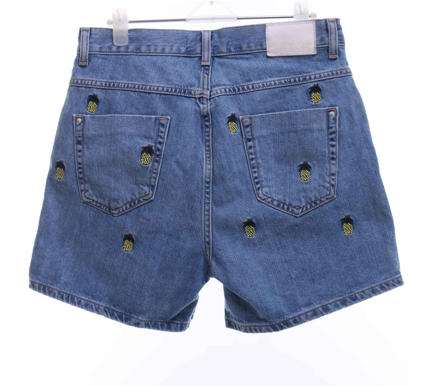 Zara Blue Embroidery Fruit Pineapple Short Pants