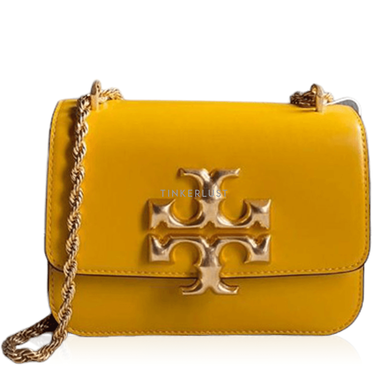 Tory Burch Eleanor Small Crossbody bag in Golden Crest with Gold Buckle   