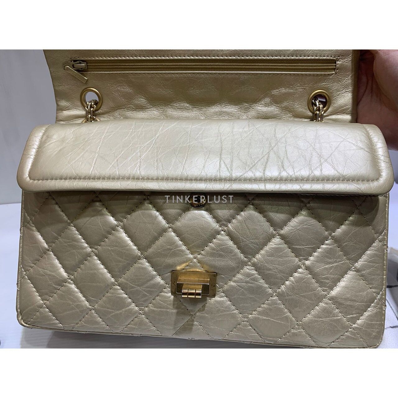 Chanel Reissue 226 Medium Gold Calfskin GHW #15 Shoulder Bag