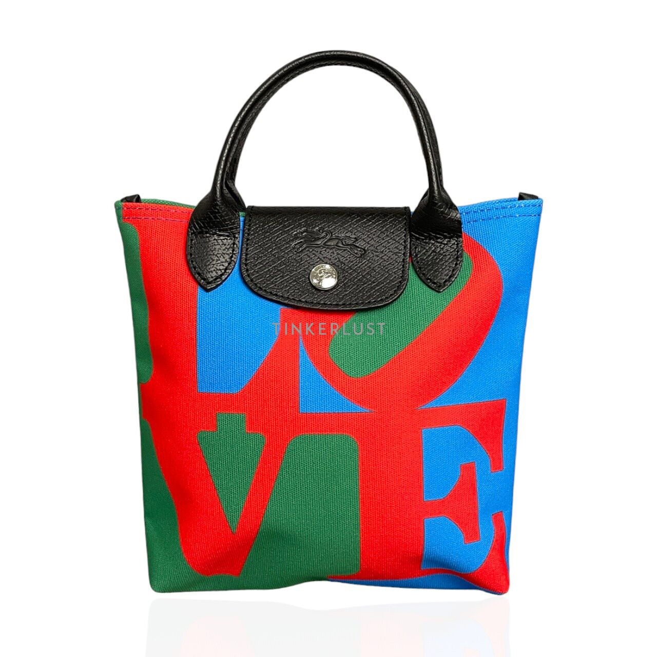 Longchamp x Robert Indiana Red Multi Satchel