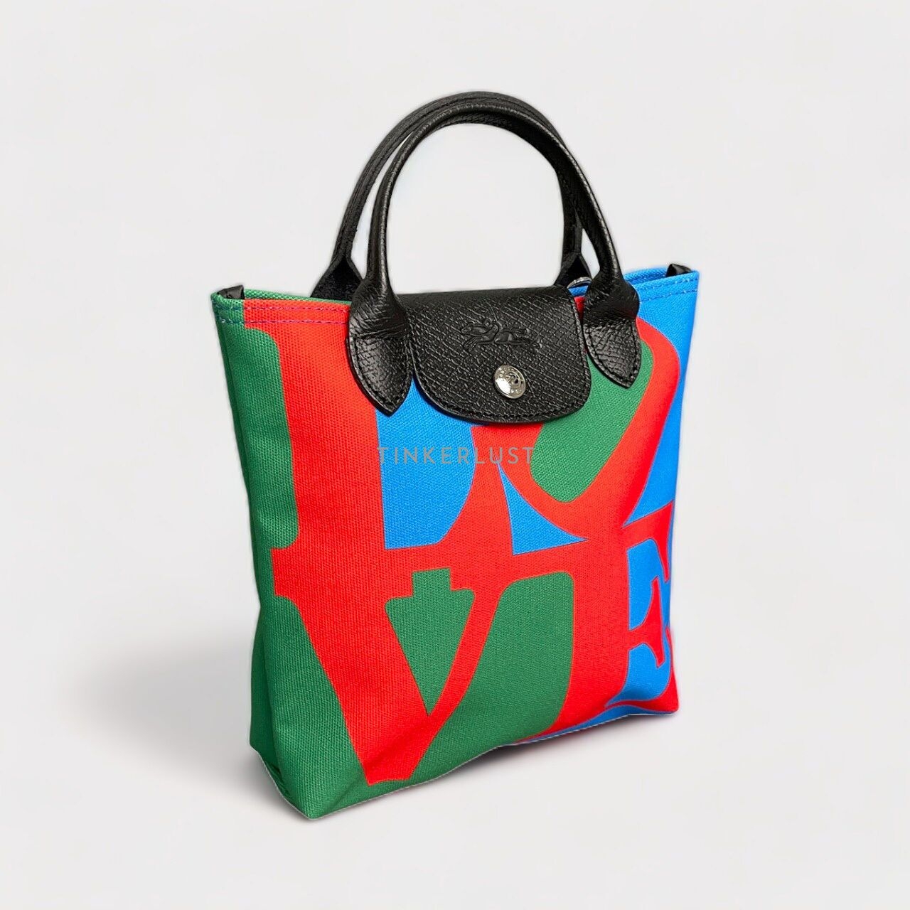 Longchamp x Robert Indiana Red Multi Satchel