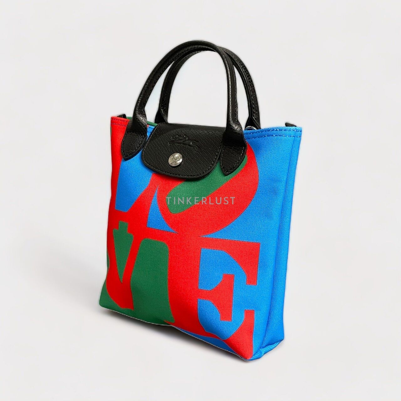 Longchamp x Robert Indiana Red Multi Satchel