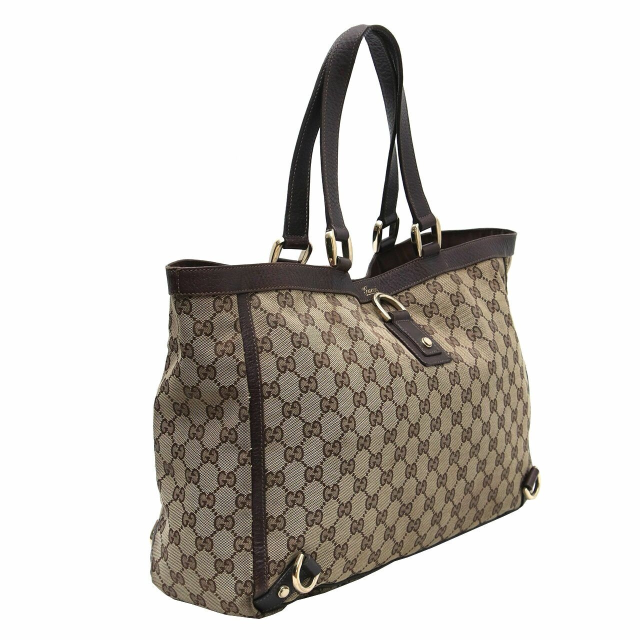 Gucci Abbey Line GG Canvas Brown Tote Bag