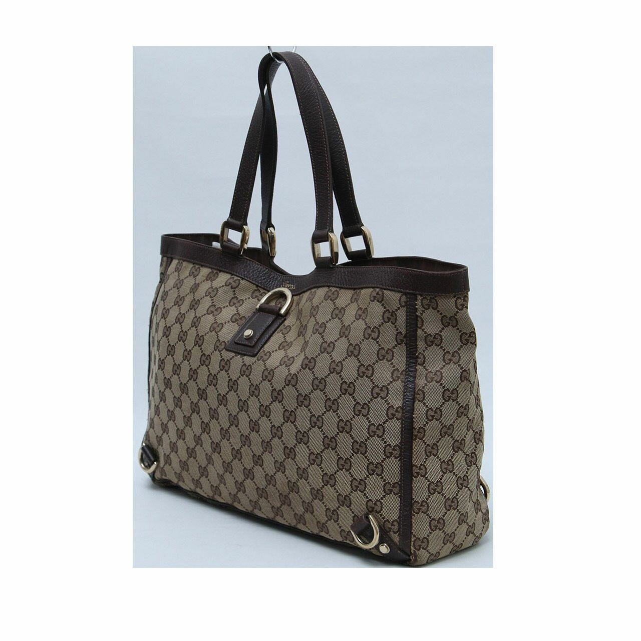 Gucci Abbey Line GG Canvas Brown Tote Bag