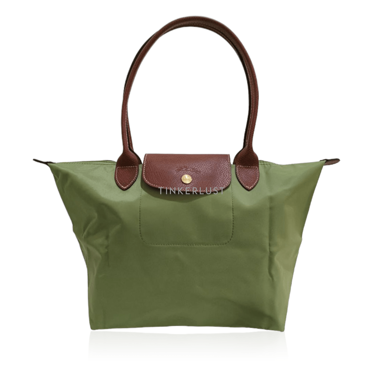 Longchamp Classic SLH Small Long Handle in Green & Brown Tote Bag